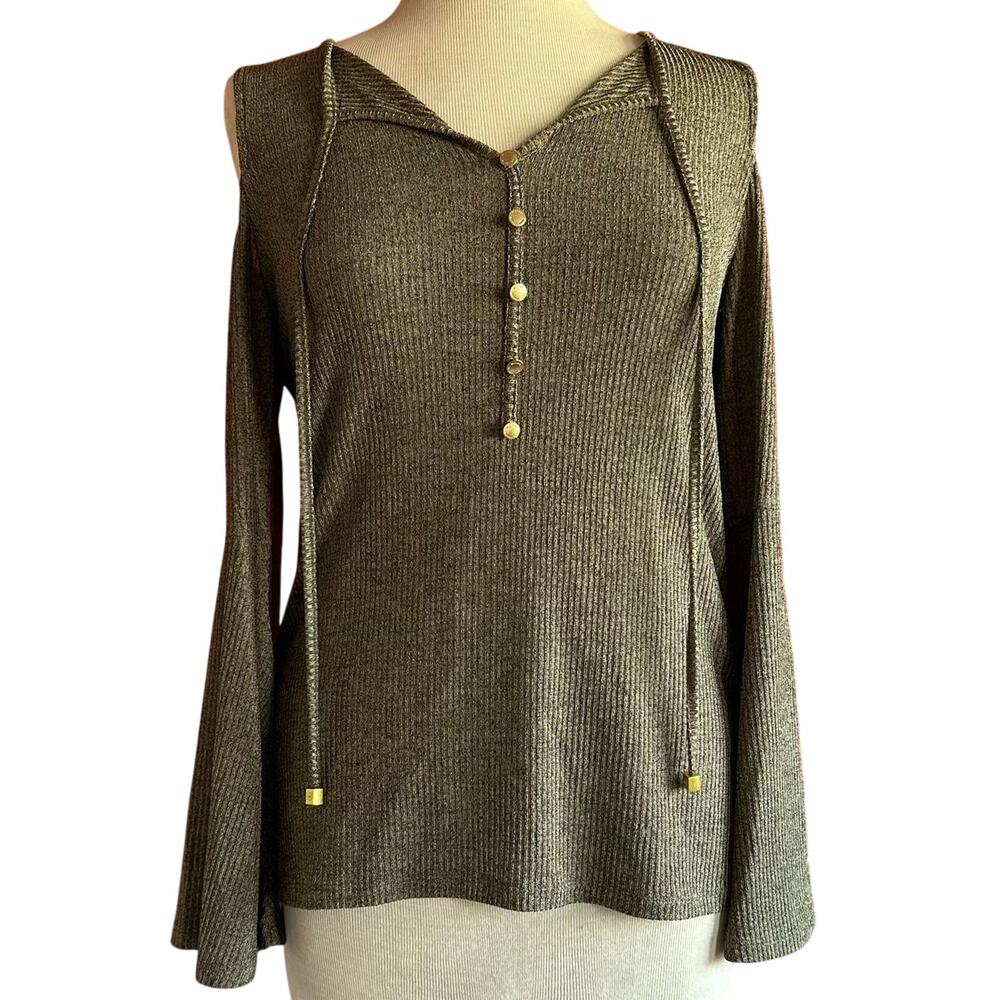 Womens Shirt Size Small Green Long Sleeve Earthy Boho Professional Office Siren